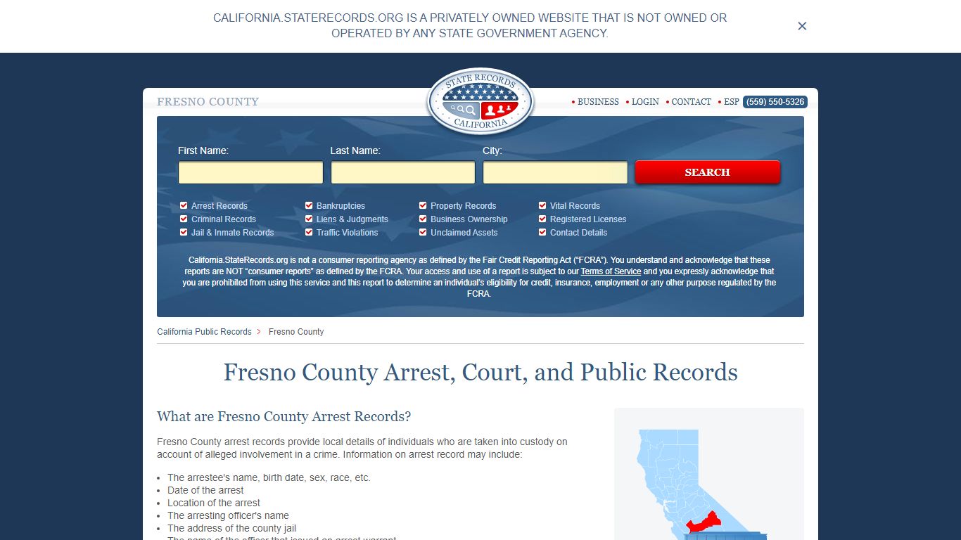 Fresno County Arrest, Court, and Public Records